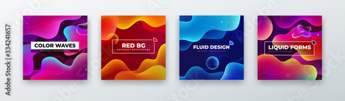 Liquid Color Background Design. Fluid Gradient Abstract Shapes Composition. Futuristic Design Background for Social Banner and Poster. Eps10 vector