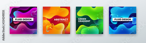 Liquid Color Background Design. Fluid Gradient Abstract Shapes Composition. Futuristic Design Background for Social Banner and Poster. Eps10 vector