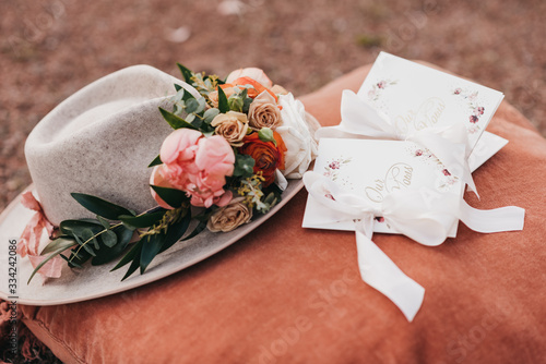 Wedding hat and announcements