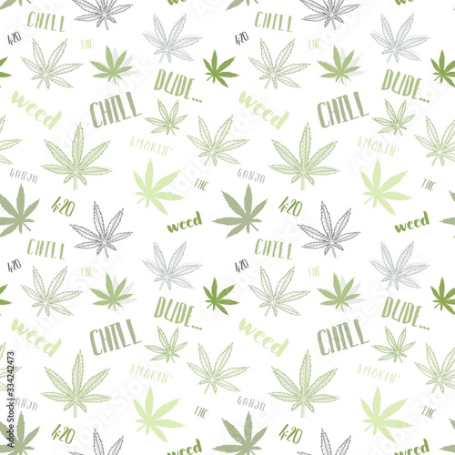 Cannabis seamless vector pattern