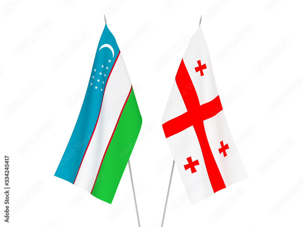 Georgia and Uzbekistan flags