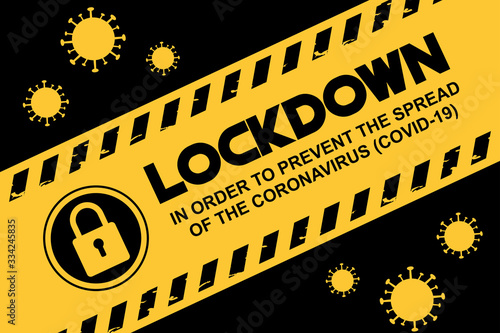 LOCKDOWN Coronavirus, Covid-19 Pandemic world lockdown for quarantine Illustration Vector