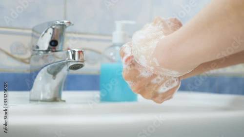 Washing hands as protective measures against coronavirus COVID-19 disease. MERS-Cov, SARS-cov-2 pandemic. Wash your hands regularly with soap and water. Healthy lifestyle. Stop spreading viruses