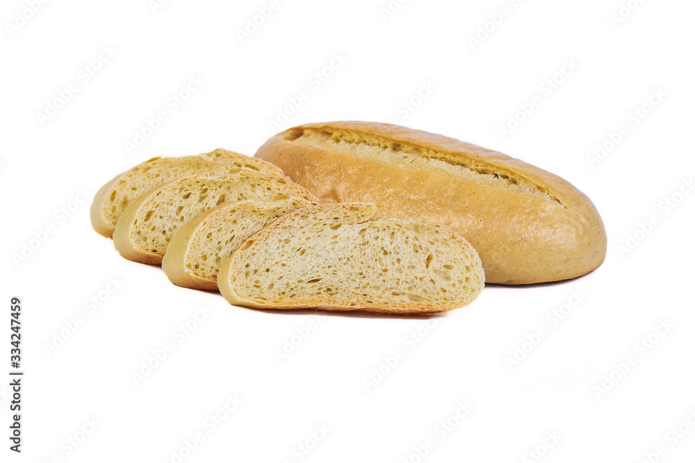 Fresh bakery product. Bread. Bun city un yeast isolated on white background. Top view and copy space for text. Fresh bakery product. Bread. Bun city un yeast isolated on white background. Top view and copy space for text.