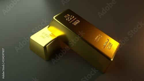 Gold bar close up shot. wealth business success concept