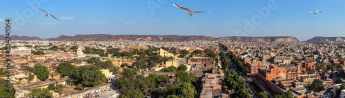 Obraz na płótnie Jaipur aerial panorama, Pink City of India w salonie