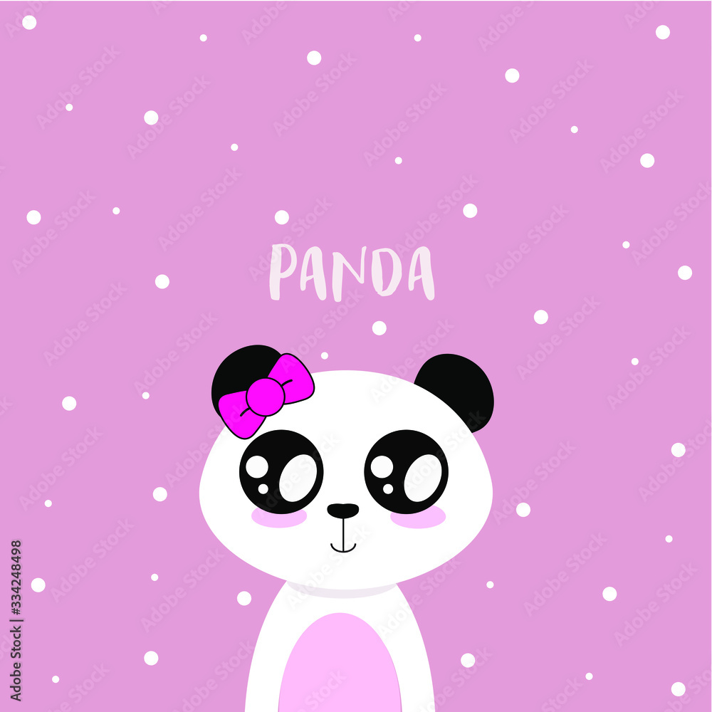 Cute Panda bear illustration for nursery poster,textile print, wallpaper, fashion design Cute Panda bear illustration for nursery poster,textile print, wallpaper, fashion design