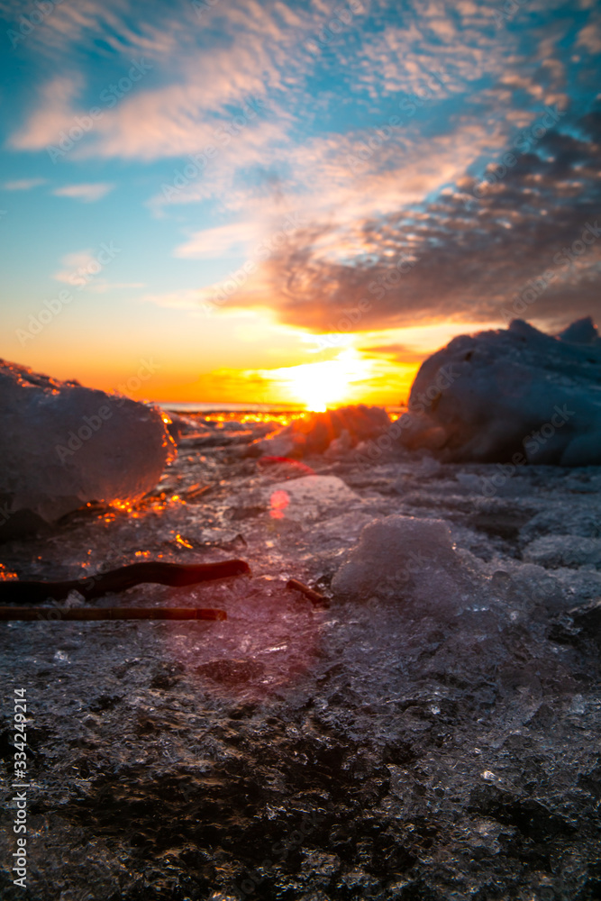 Fototapeta premium sunset, park 300 years old St. Petersburg,Russia