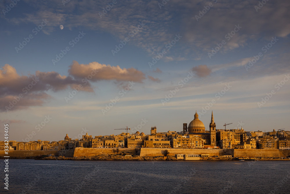 Valletta Malta at sunset