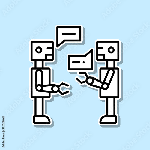 artificial intelligence conversation sticker icon. Simple thin line, outline vector of Artifical intelligence icons for ui and ux, website or mobile application