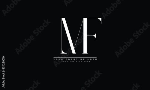 MF FM abstract vector logo monogram template