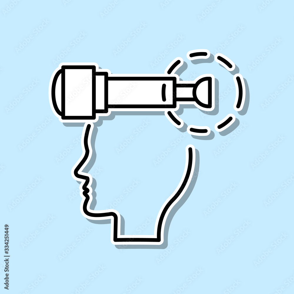 Visualization, head, think sticker icon. Simple thin line, outline vector of Creative thinking icons for ui and ux, website or mobile application Visualization, head, think sticker icon. Simple thin line, outline vector of Creative thinking icons for ui and ux, website or mobile application