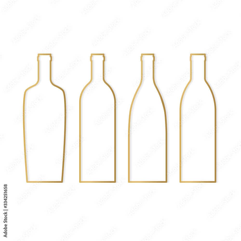 golden wine bottles- vector illustration golden wine bottles- vector illustration