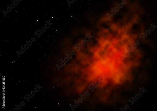 Being shone nebula and star field. 3D rendering