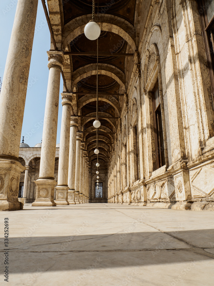 A typical arabic colonnade, portico or peristyle of a mosque in cairo II
