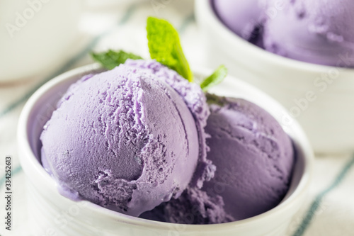 Homemade Purple Japanese Ube Ice Cream