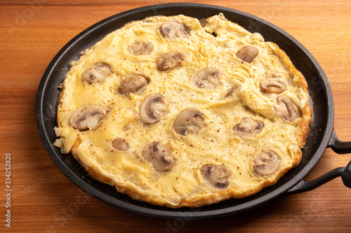 frittata (scrambled eggs) with mushrooms