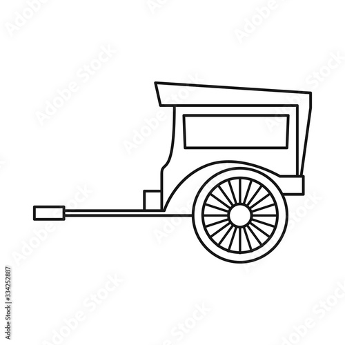 Vector design of brougham and old logo. Graphic of brougham and wagon vector icon for stock.