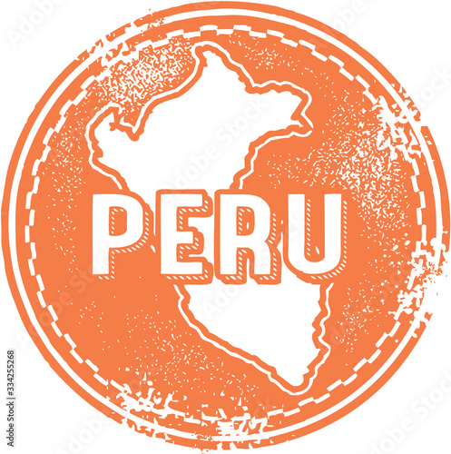 Vintage Peru South America Country Stamp