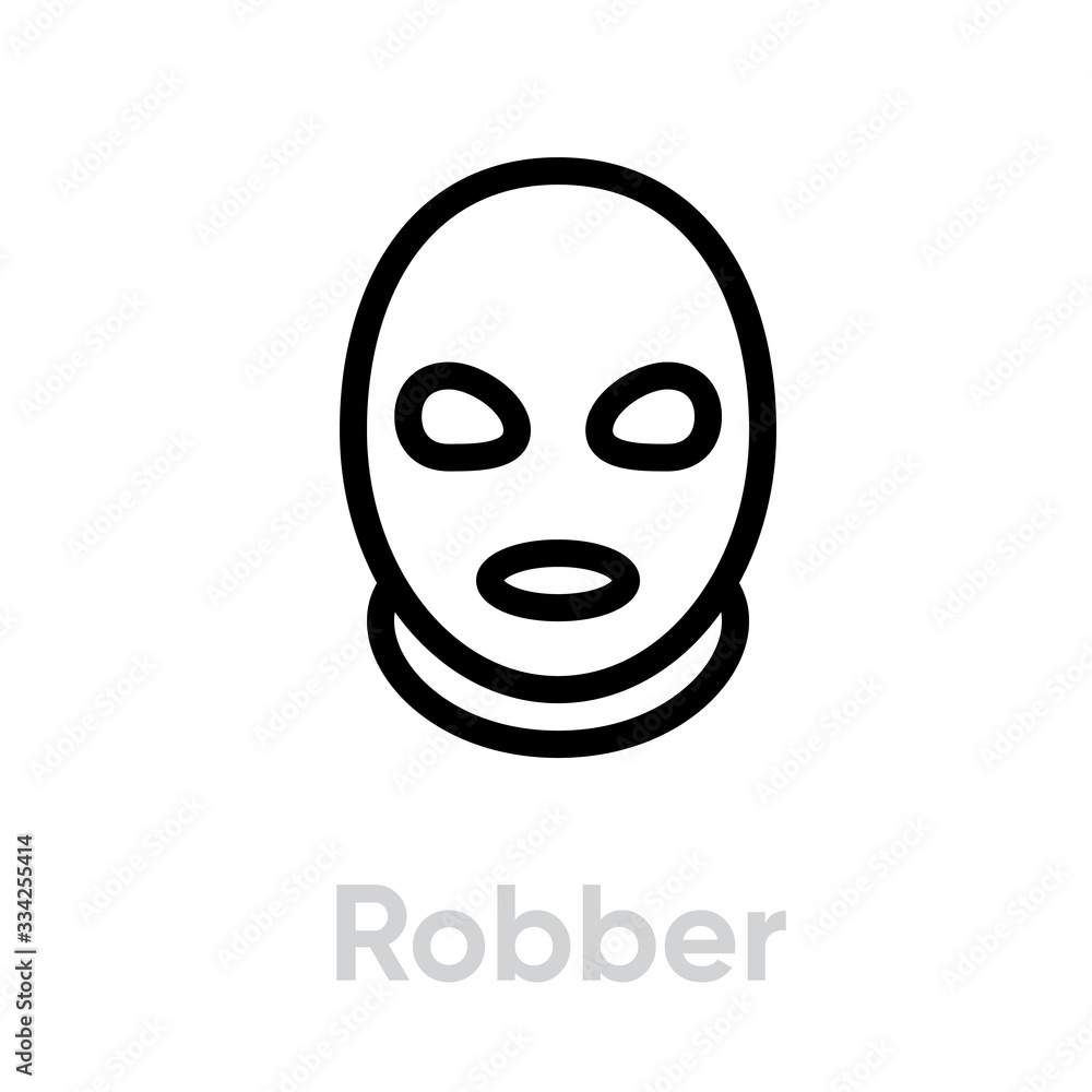 Fototapeta premium Robber Security icon. Editable line vector.