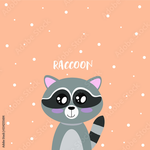 Cute Raccoon illustration for nursery poster,textile print, wallpaper, fashion design