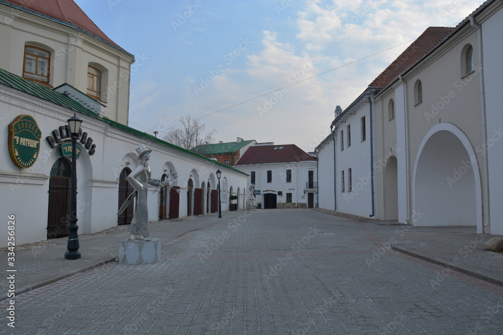 Minsk, Belarus - 29.03.2020: Minsk Upper Town, historical city center