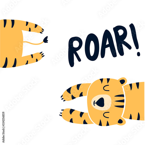 Hand drawing tiger  illustration vector.