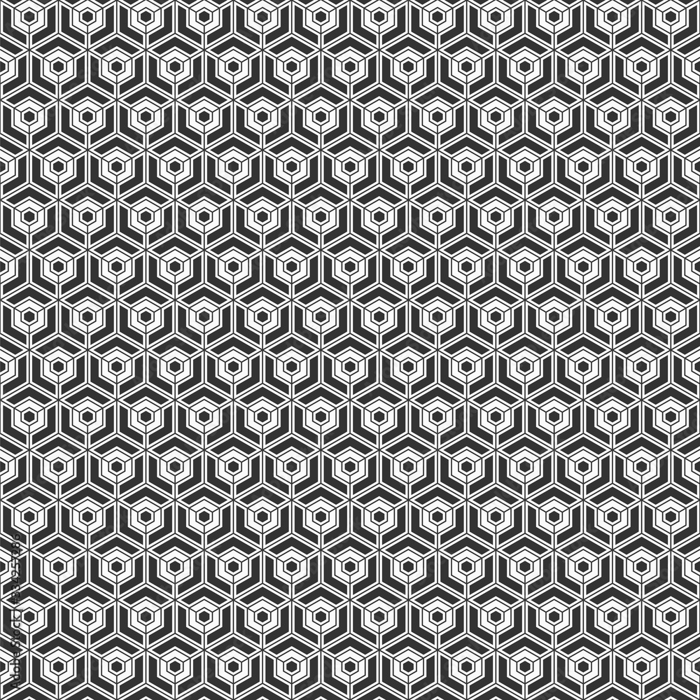 Abstract seamless hexagons pattern. Modern stylish texture. Small hexagons connected with lines. Repeating geometric tiles with triple elements. Vector monochrome background. Abstract seamless hexagons pattern. Modern stylish texture. Small hexagons connected with lines. Repeating geometric tiles with triple elements. Vector monochrome background.