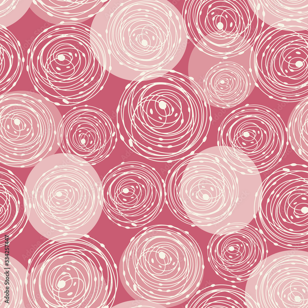 Pink and white radial elements pattern. Seamless background with abstract dandelion flowers for , cards, textile, wallpapers, web pages. Pink and white radial elements pattern. Seamless background with abstract dandelion flowers for , cards, textile, wallpapers, web pages.