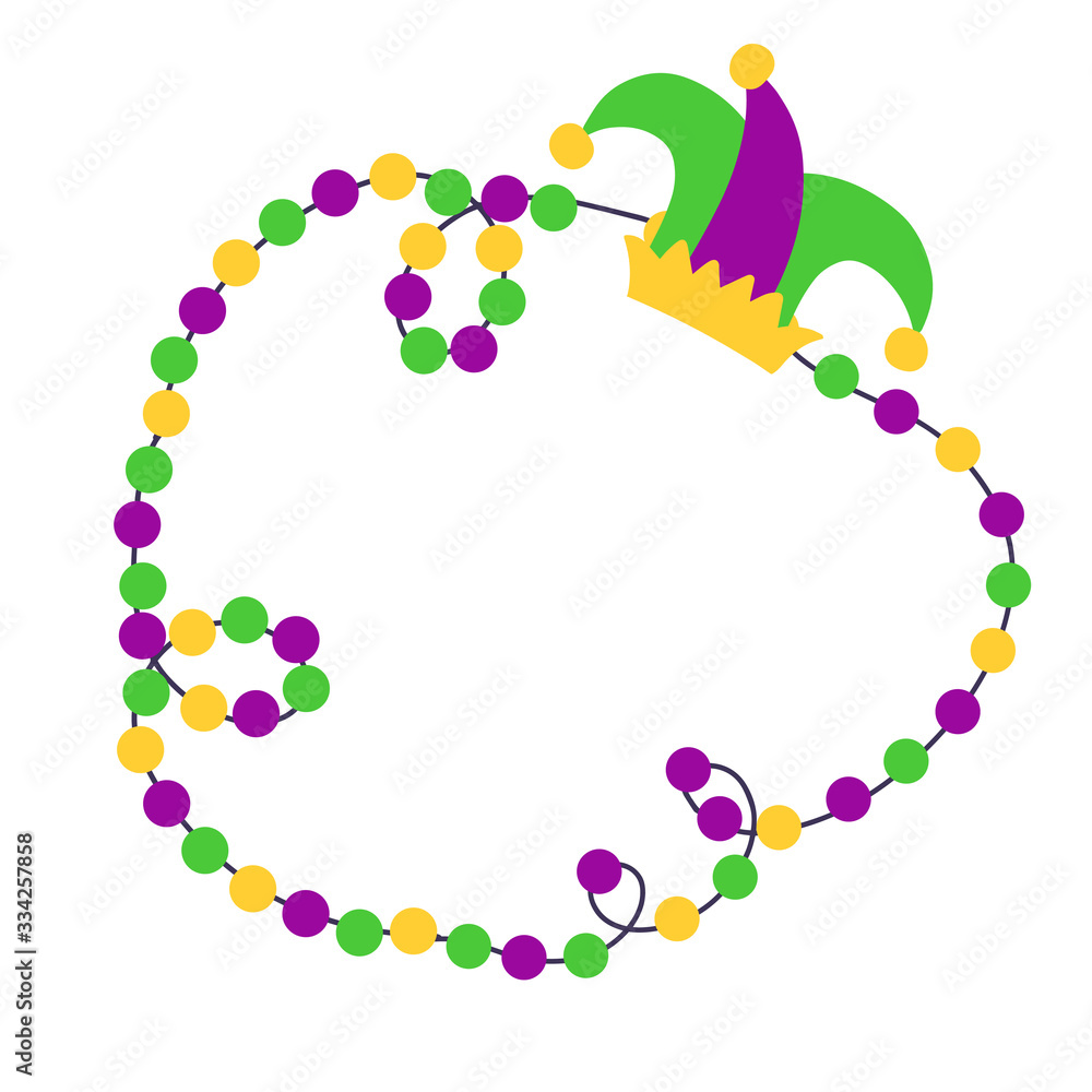 Mardi Gras beads background with place for text Mardi Gras beads background with place for text