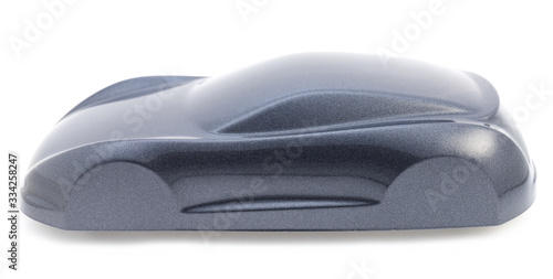 Abstract car color sample with very narrow focus at smooth shape on white background