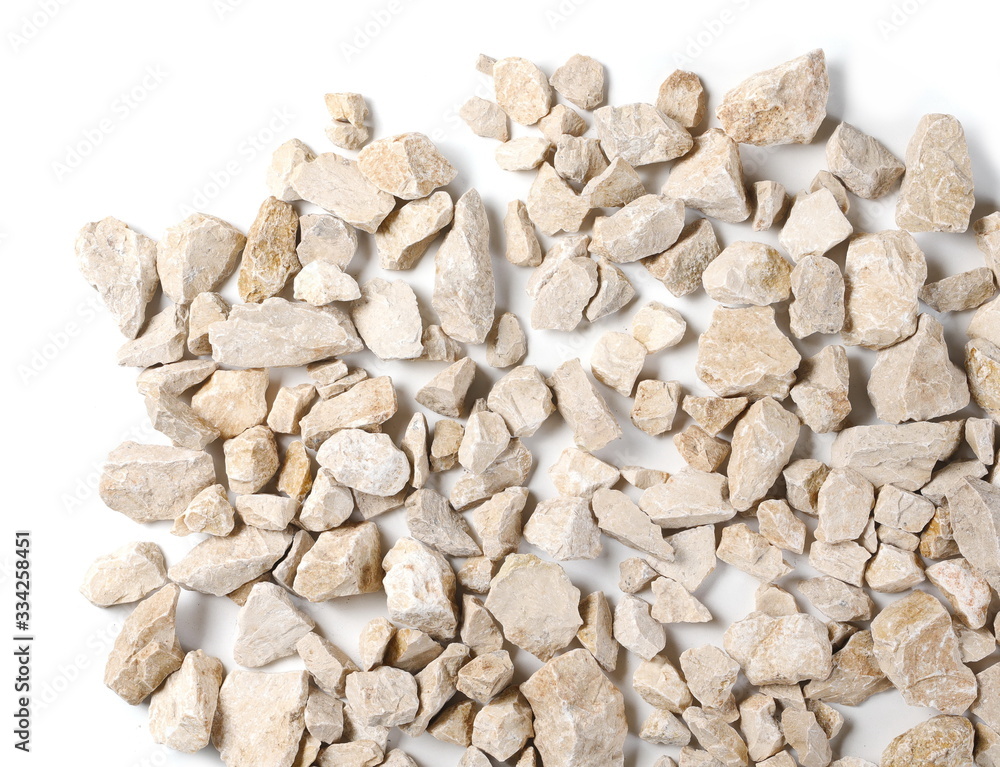 Rock isolated on white background and texture, top view Rock isolated on white background and texture, top view