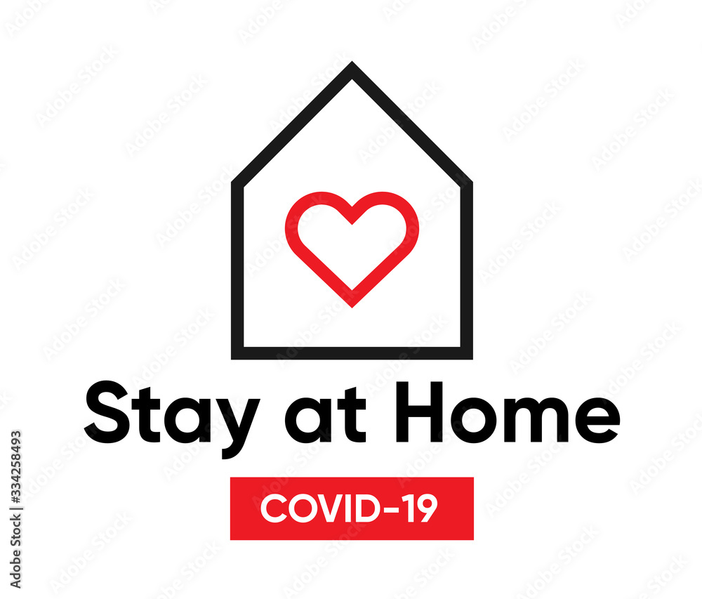 Typography Design Logo Stay at Home Covid-19. Social media campaign and coronavirus prevention. Editable Line Vector Typography Design Logo Stay at Home Covid-19. Social media campaign and coronavirus prevention. Editable Line Vector