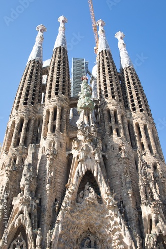 Sagrada Familia, designed by Antoni Gaudi, Barcelona Spain © funbox