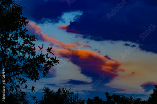orange clouds in an evening