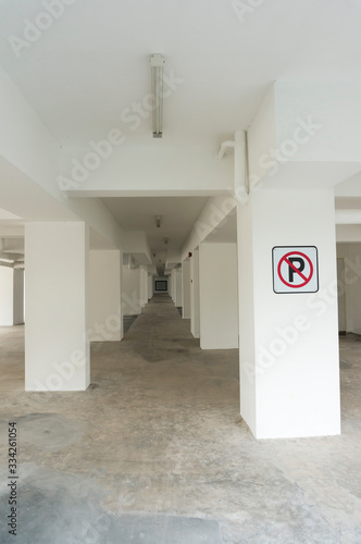 Apartment basement parking lot