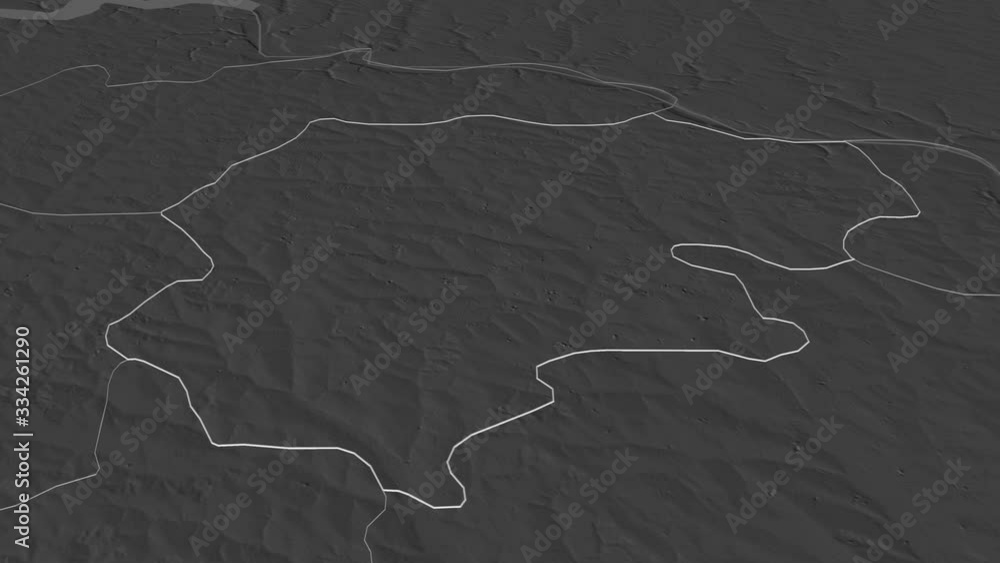 Donduseni, district with its capital, zoomed and extruded on the bilevel map of Moldova in the conformal Stereographic projection. Animation 3D Donduseni, district with its capital, zoomed and extruded on the bilevel map of Moldova in the conformal Stereographic projection. Animation 3D