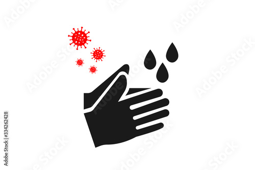 Hand wash icon, protect from corona virus icon