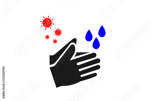 Hand wash icon, protect from corona virus icon