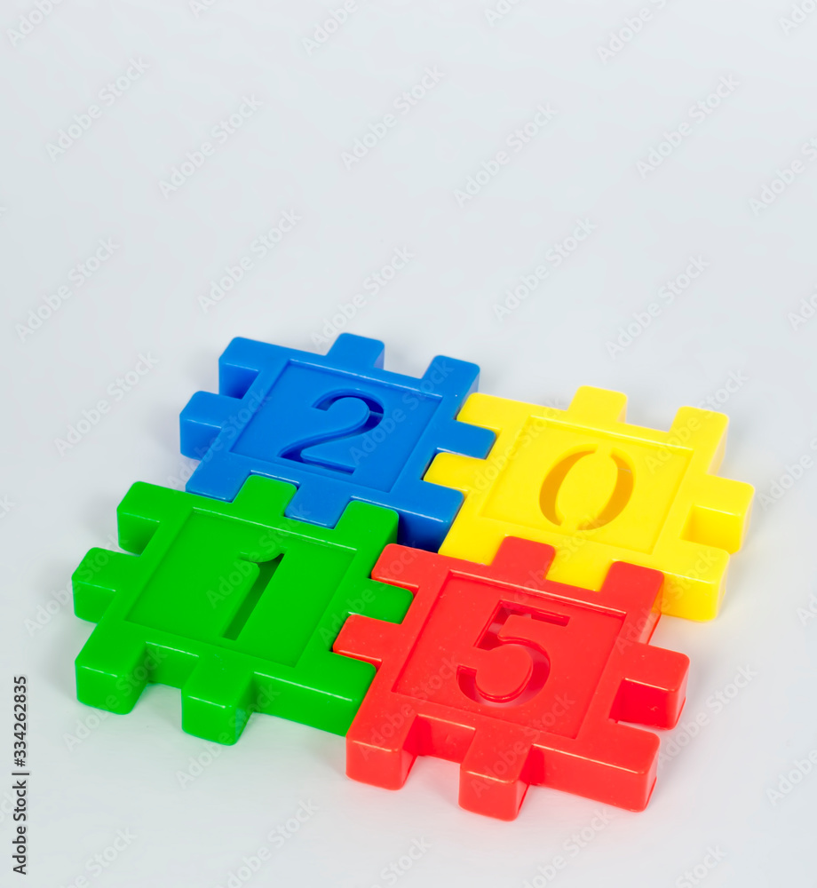 Colorful toy of numbers with white background Colorful toy of numbers with white background