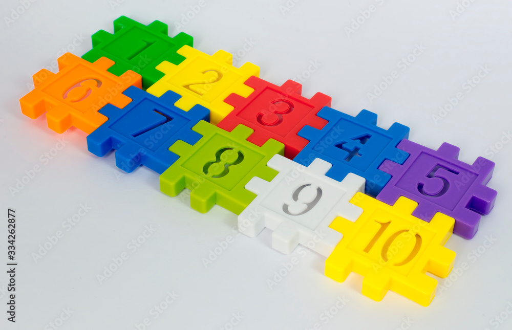 Colorful toy of numbers with white background Colorful toy of numbers with white background