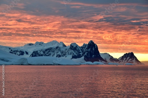 Sunset in Antarctica - Booth Island 