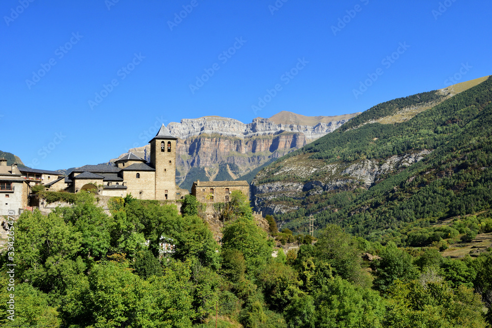 village of Torla, Ordesa and Monte Perdido, National Park, Huesca province, Aragon, Spain