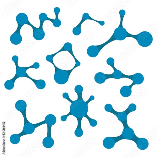 Abstract with blue bacteria for concept design.  symbol.