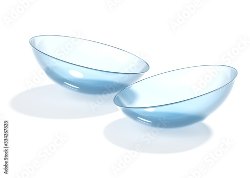 Contact lens isolated on white background photo