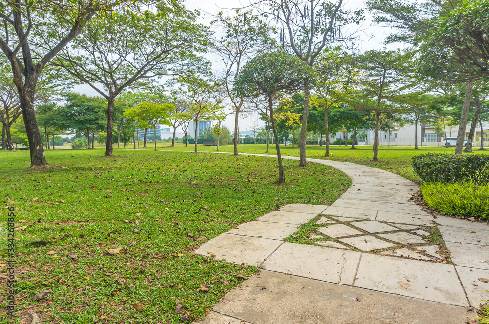 Obraz premium jogging track at green garden