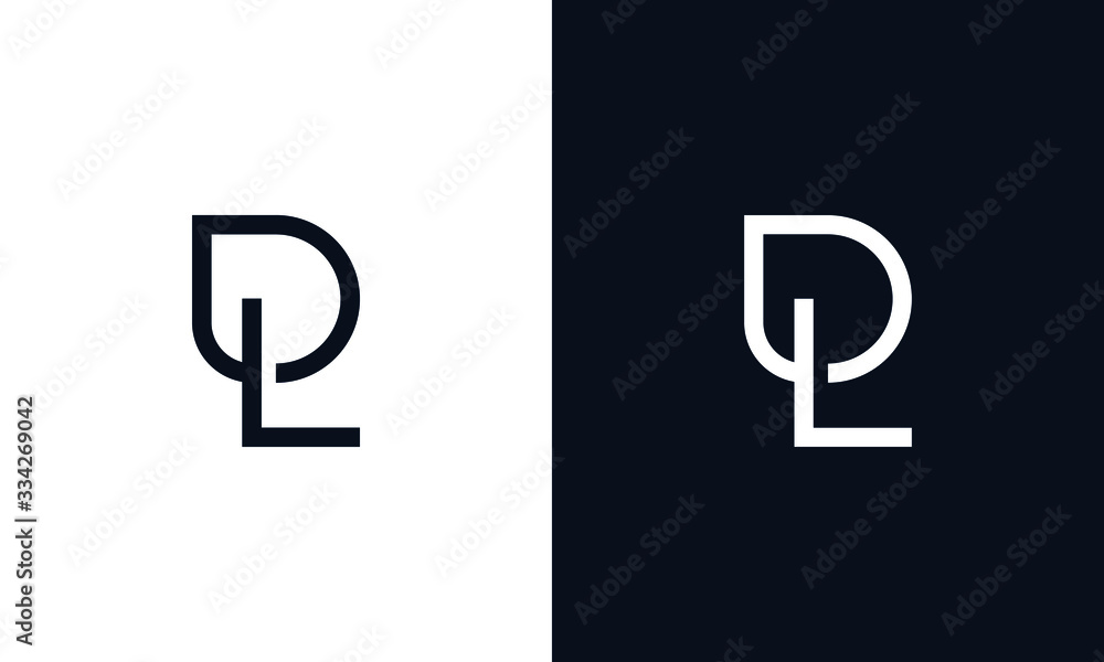 Minimal Abstract elegant line art letter DL logo.This logo icon incorporate with letter D and L in the creative way. - obrazy, fototapety, plakaty 