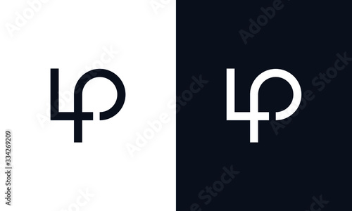 Abstract elegant line art letter LP logo. This logo icon incorporate with letter L and P in the creative way. photo