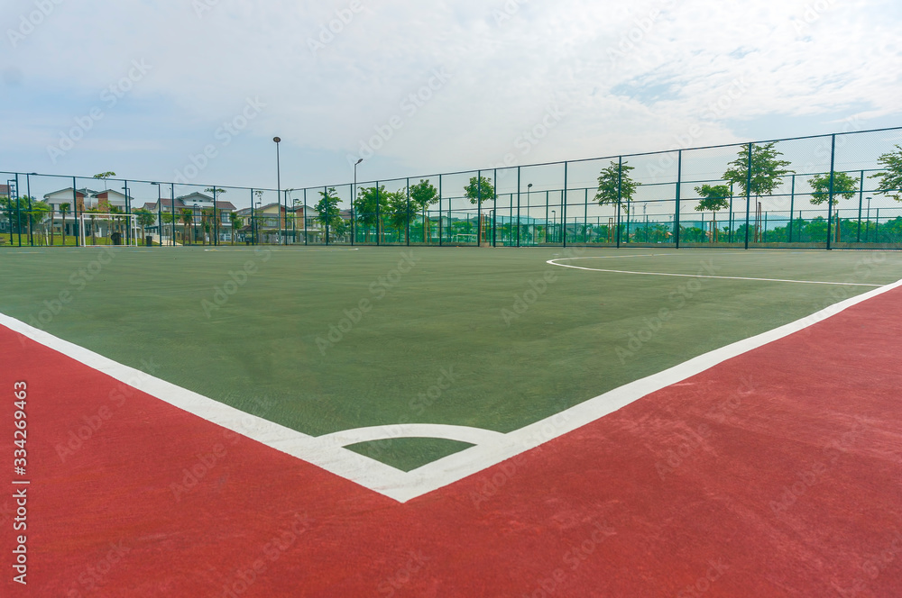 Naklejka premium Corner edge line inside futsal court