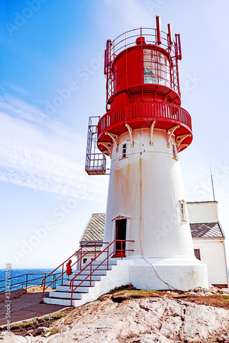 Historic lighthouse at Norway photo